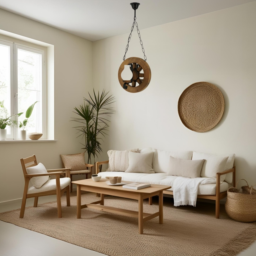 Luster na reťazi ROATA 2xE14/40W/230V buk - FSC certifikované