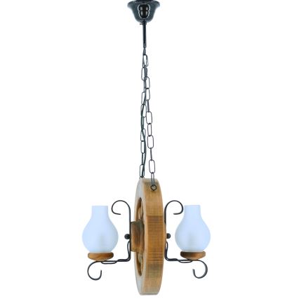 Luster na reťazi ROATA 2xE14/40W/230V buk - FSC certifikované