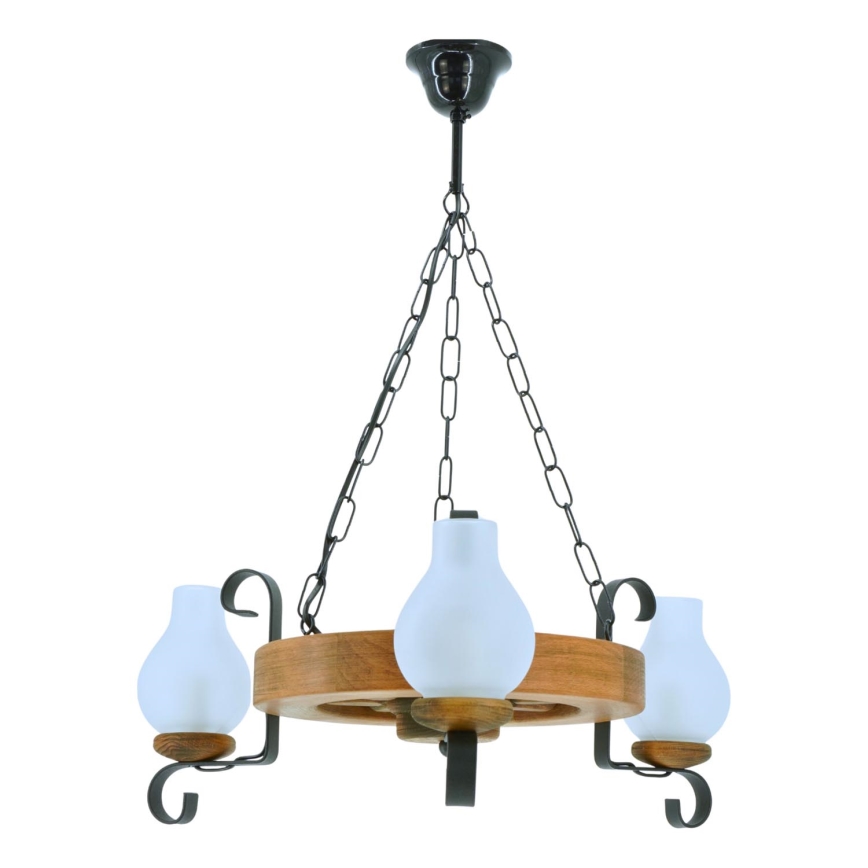 Luster na reťazi ROATA 3xE14/40W/230V buk - FSC certifikované