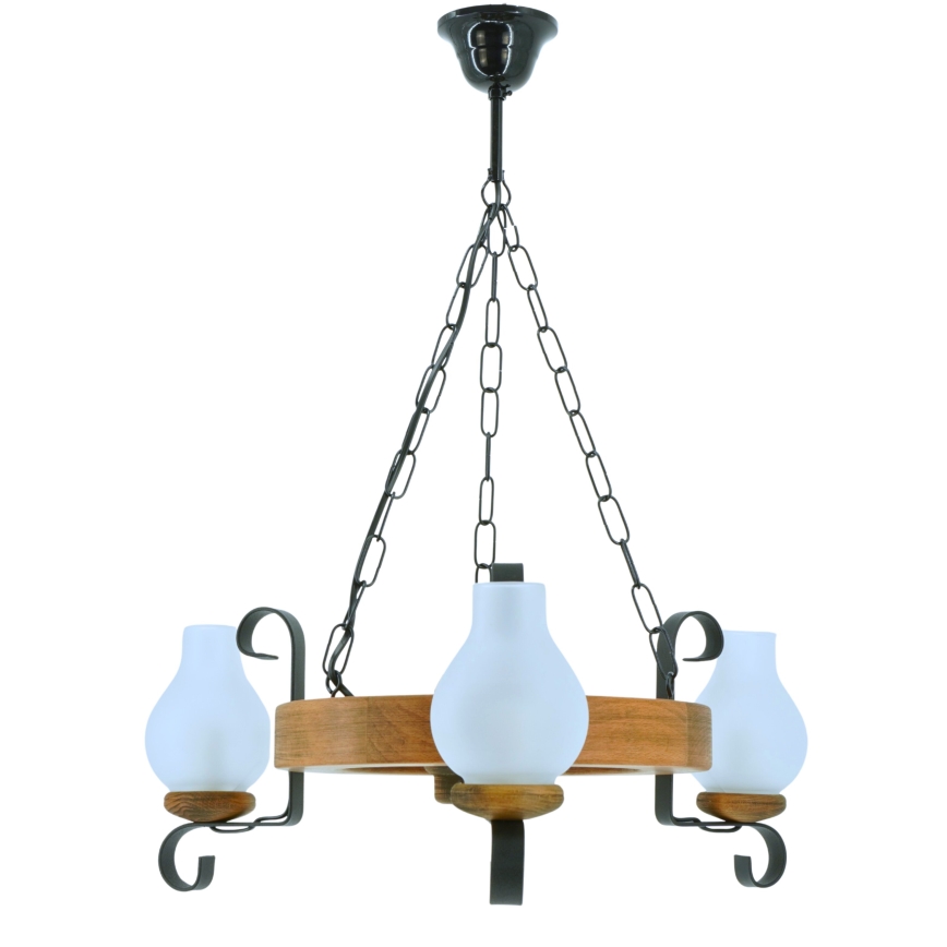 Luster na reťazi ROATA 3xE14/40W/230V buk - FSC certifikované