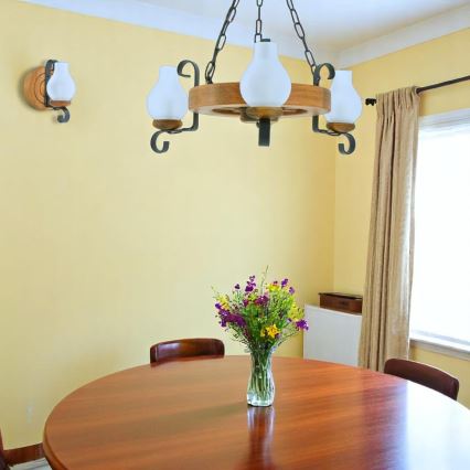 Luster na reťazi ROATA 3xE14/40W/230V buk
