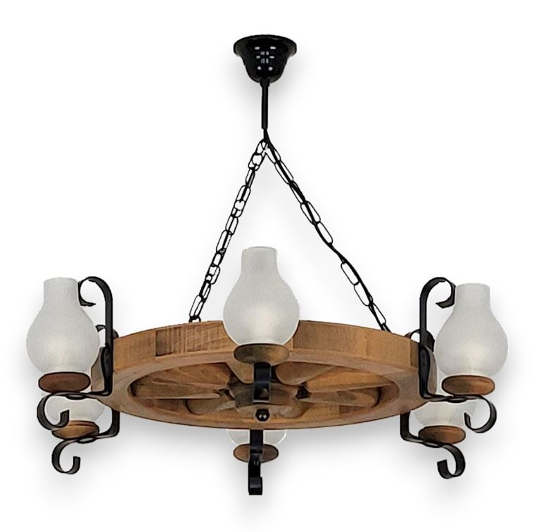 Luster na reťazi ROATA 6xE14/40W/230V pr. 70 cm buk