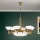 Luster na reťazi ROCCA 9xE27/60W/230V pr. 75 cm bronz/biela