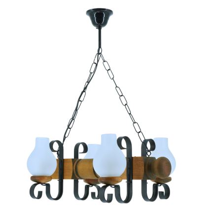 Luster na reťazi RUSTIC 4xE14/40W/230V buk