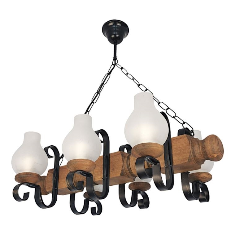 Luster na reťazi RUSTIC 6xE14/40W/230V buk