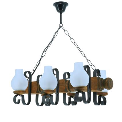 Luster na reťazi RUSTIC 6xE14/40W/230V buk