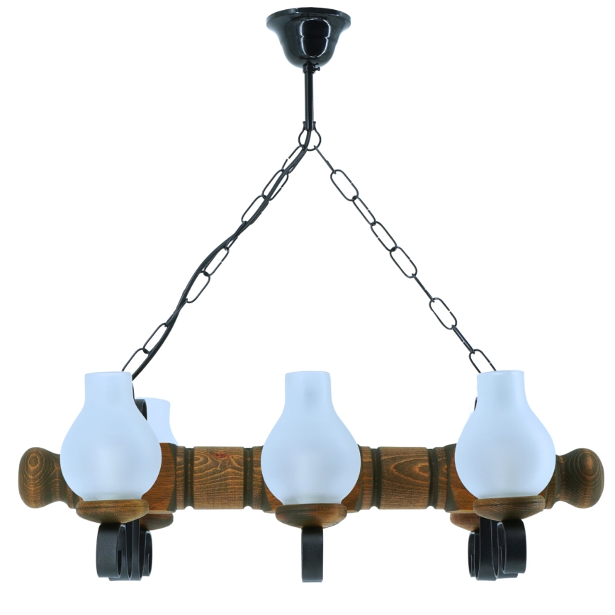 Luster na reťazi RUSTIC 6xE14/40W/230V buk