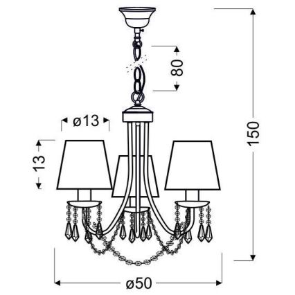 Luster na reťazi RUTI 3xE14/40W/230V