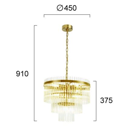 Luster na reťazi SABRINA 7xE14/40W/230V zlatý
