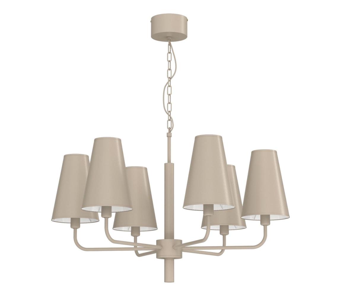Luster na reťazi TORTOLA 6xE14/15W/230V béžový 3669