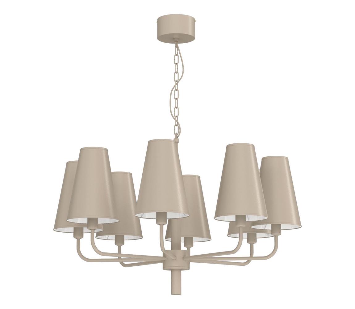Luster na reťazi TORTOLA 8xE14/15W/230V béžový 3670