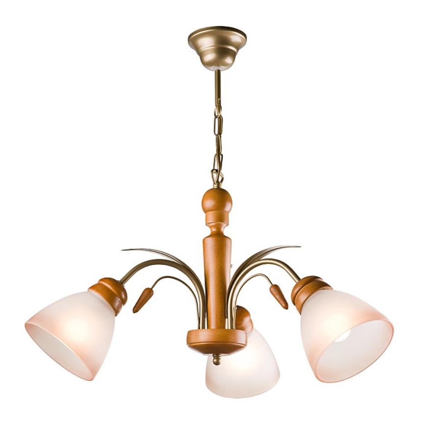 Luster na reťazi TULIPAN 3xE27/60W/230V buk