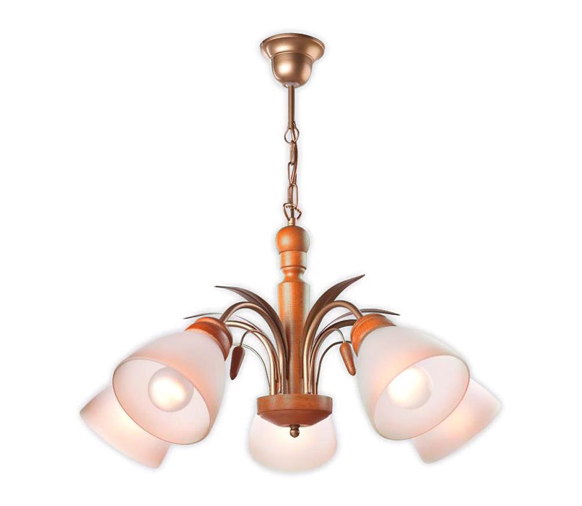 Luster na reťazi TULIPAN 5xE27/60W/230V buk - FSC certifikované