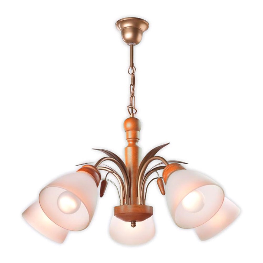 Luster na reťazi TULIPAN 5xE27/60W/230V buk