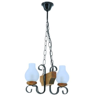 Luster na reťazi VELA 2xE14/40W/230V buk - FSC certifikované