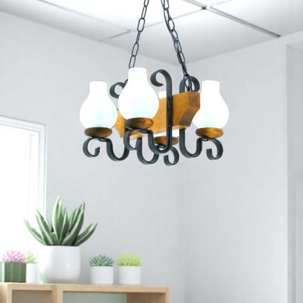 Luster na reťazi VELA 4xE14/40W/230V buk