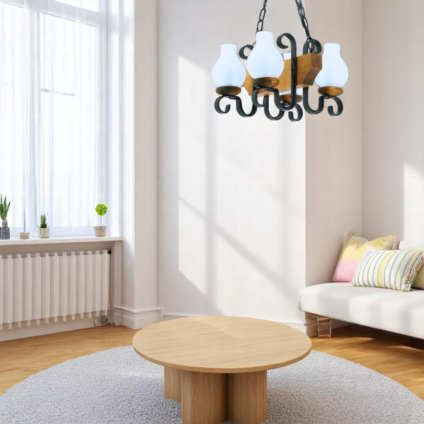 Luster na reťazi VELA 4xE14/40W/230V buk