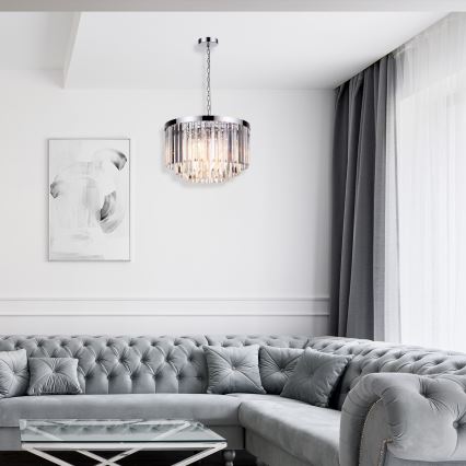 Luster na reťazi VETRO 5xE14/60W/230V lesklý chróm