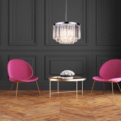 Luster na reťazi VETRO 5xE14/60W/230V lesklý chróm