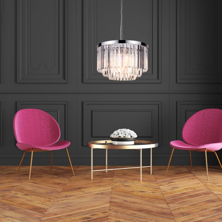 Luster na reťazi VETRO 5xE14/60W/230V lesklý chróm