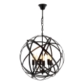 Luster na řetězu IRONBALL 6xE27/40W/230V černá