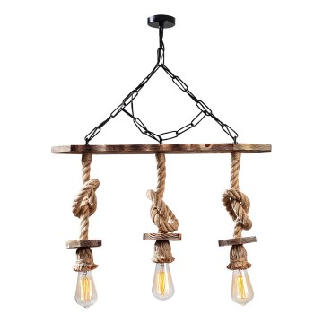 Luster na retiazke EREBOS 3xE27/40W/230V hnedá