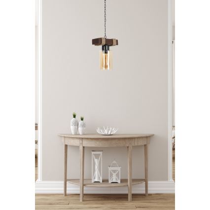 Luster na retiazke JASMIN 1xE27/40W/230V hnedá/béžová