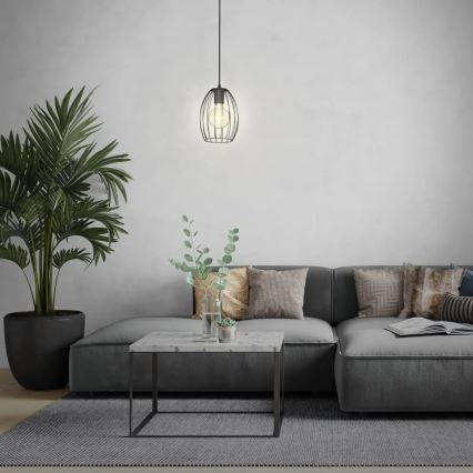 Luster na tyči 1xE27/60W/230V, čierny