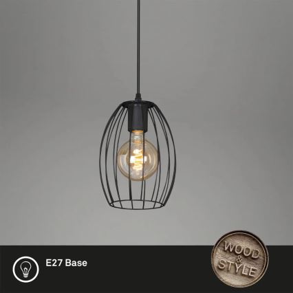 Luster na tyči 1xE27/60W/230V, čierny