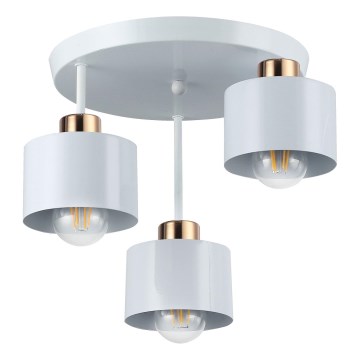 Luster na tyči 3xE27/35W/230V pr. 30 cm biela/zlatá