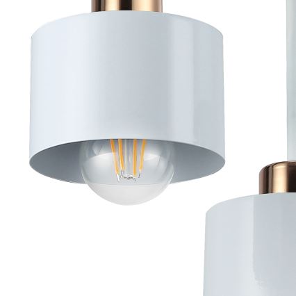 Luster na tyči 3xE27/35W/230V pr. 30 cm biela/zlatá