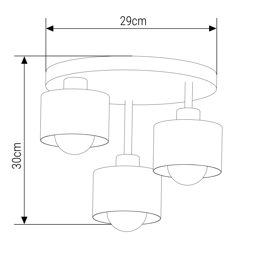Luster na tyči 3xE27/35W/230V pr. 30 cm biela/zlatá