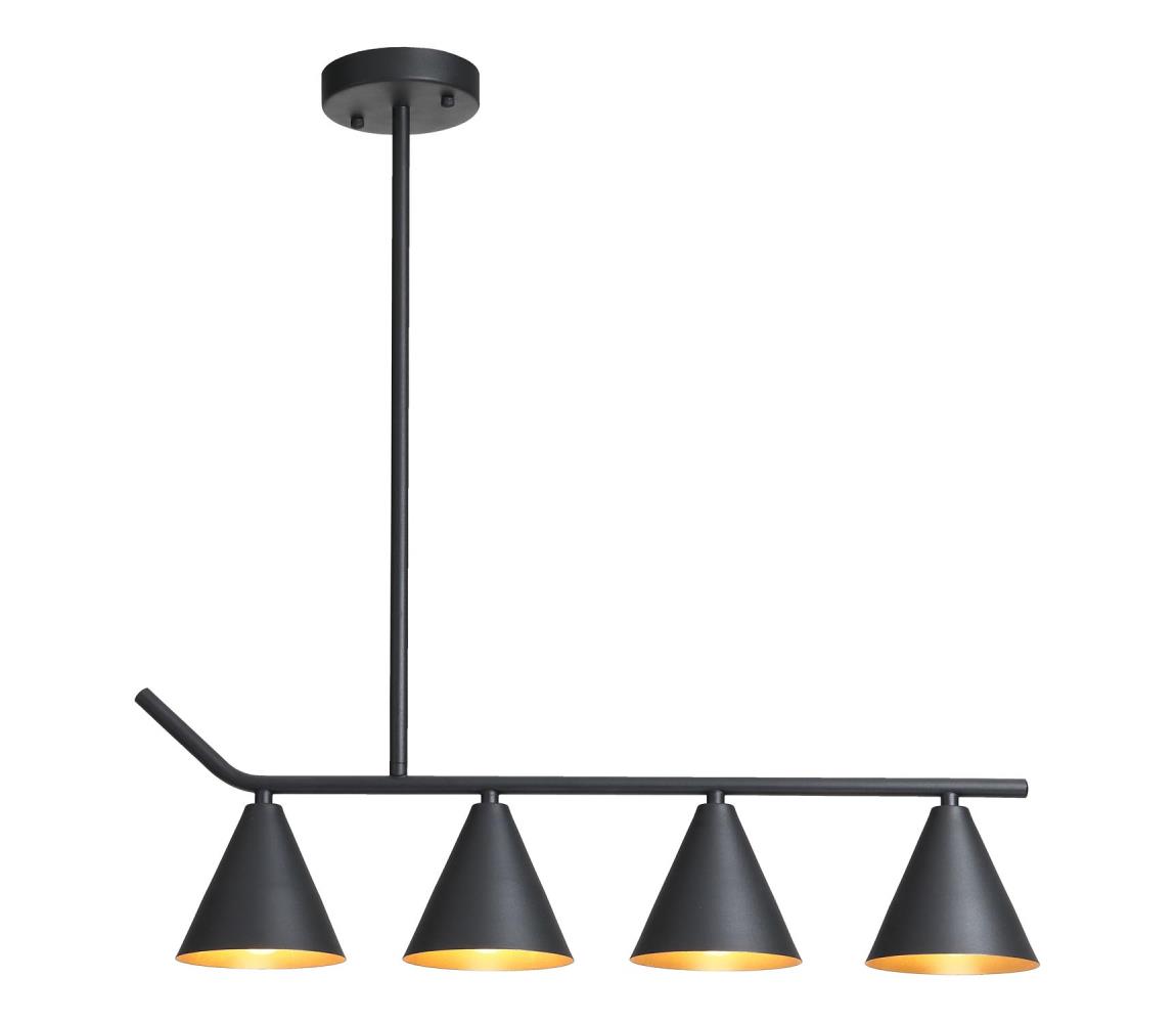 Eurolamp Luster na tyči 4xΕ27/40W/230V čierna