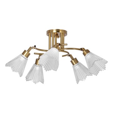 Luster na tyči 5xE14/60W/230V zlatá