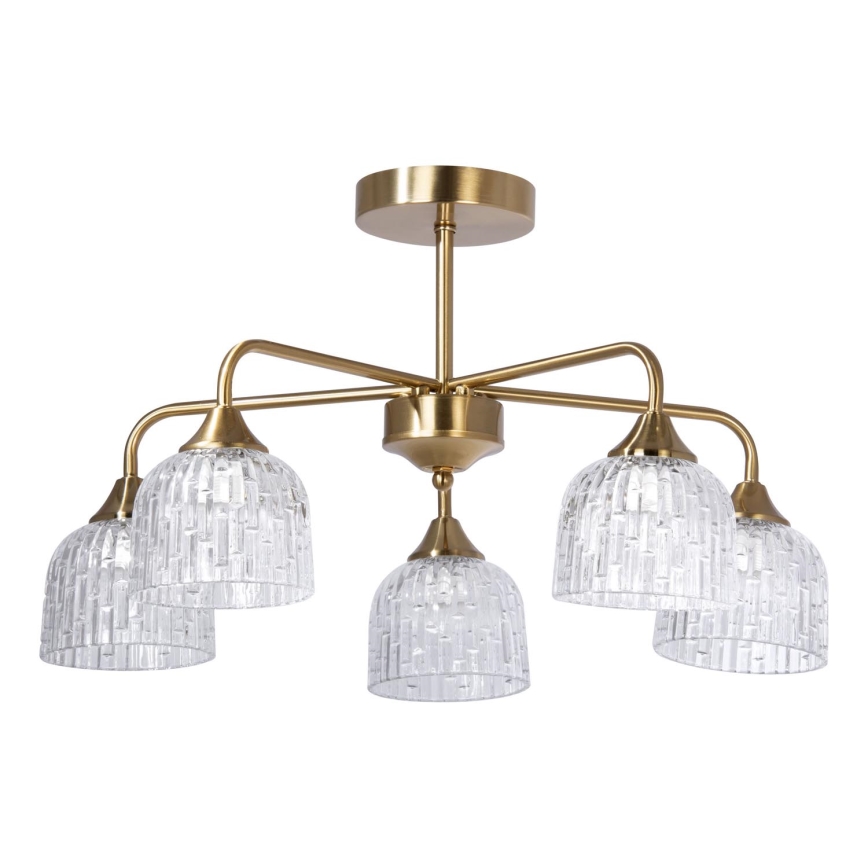 Luster na tyči 5xE14/60W/230V zlatá