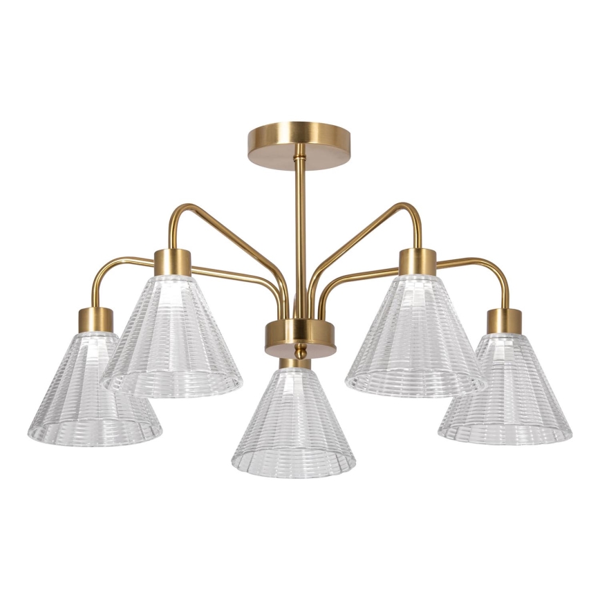 Luster na tyči 5xE27/60W/230V zlatá