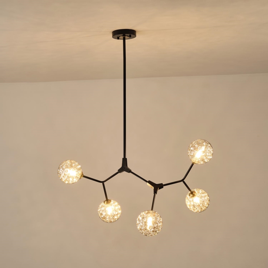 Luster na tyči 5xG9/15W/230V šedá