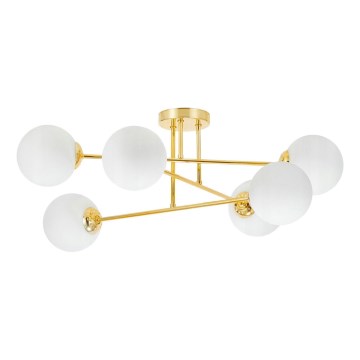 Luster na tyči 6xE27/35W/230V pr. 80 cm zlatá