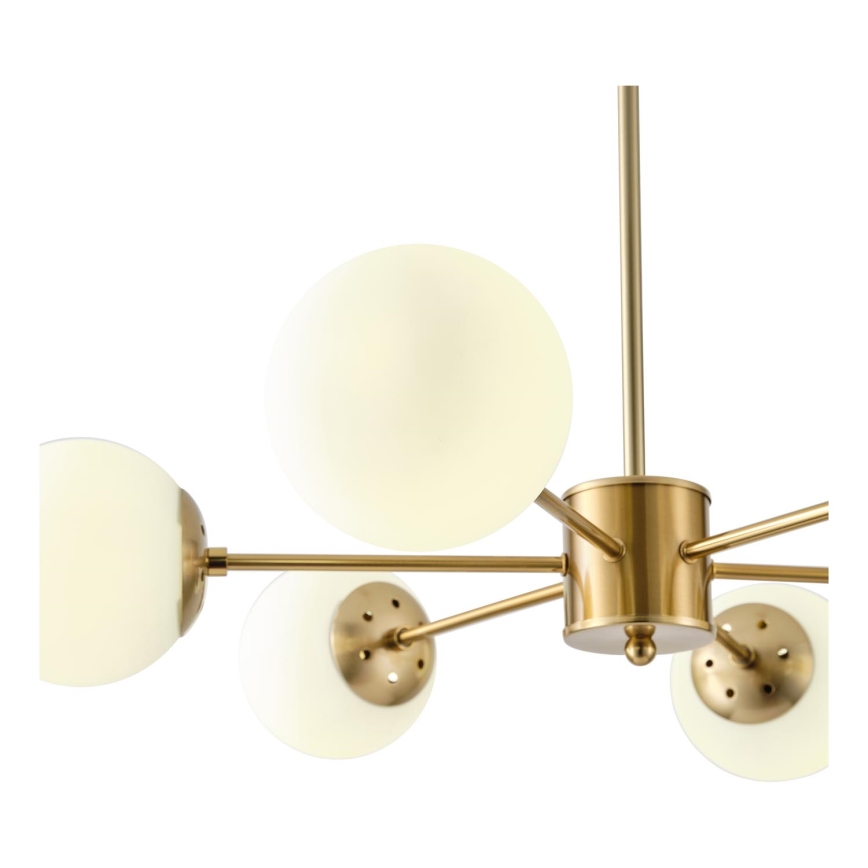 Luster na tyči 6xE27/40W/230V mosadz