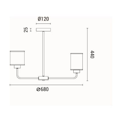 Luster na tyči 6xE27/60W/230V