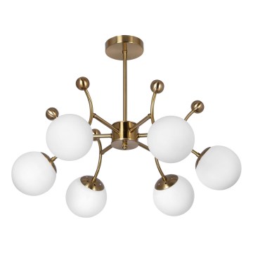 Luster na tyči 6xE27/60W/230V zlatá
