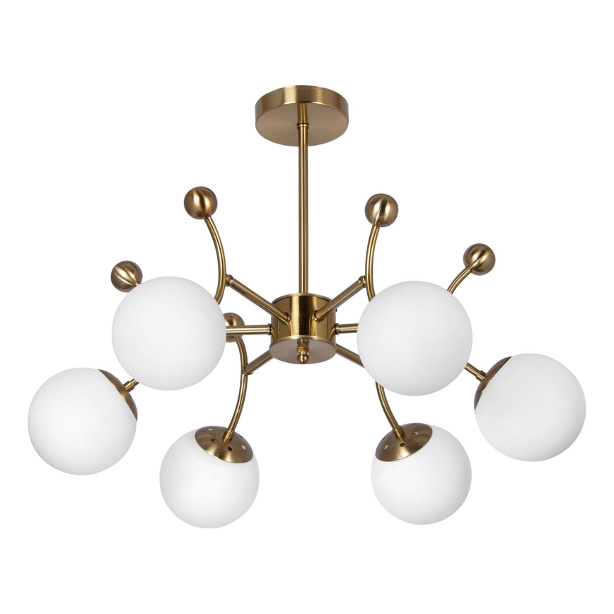 Luster na tyči 6xE27/60W/230V zlatá