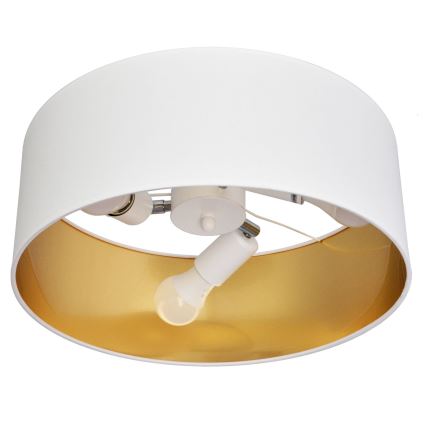 Luster na tyči ALBA 3xE27/15W/230V biela/zlatá
