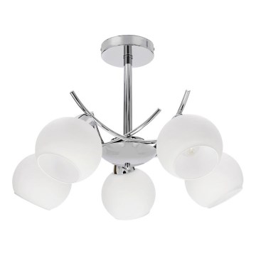 Luster na tyči AMOS 5xE27/40W/230V lesklý chróm