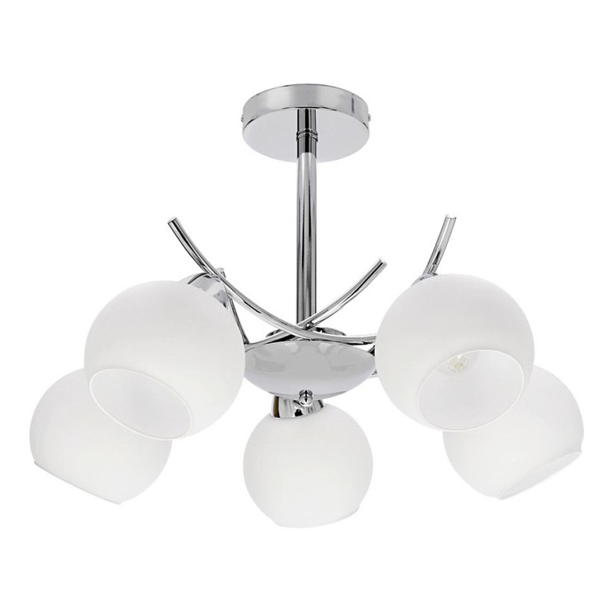 Luster na tyči AMOS 5xE27/40W/230V lesklý chróm