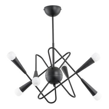 Luster na tyči APPER 6xE14/10W/230V čierna