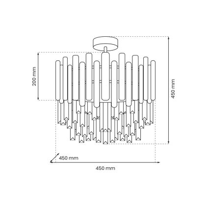 Luster na tyči ASPEN 6xE14/40W/230V matný chróm
