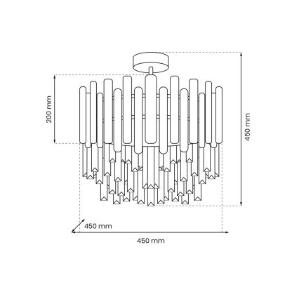 Luster na tyči ASPEN 6xE14/40W/230V matný chróm