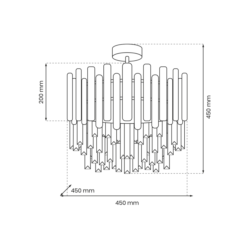 Luster na tyči ASPEN 6xE14/40W/230V matný chróm