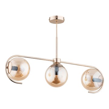 Luster na tyči ASTANA 3xE14/10W/230V zlatá